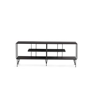 Meuble TV design 120cm Lycon Bois gris foncé usé