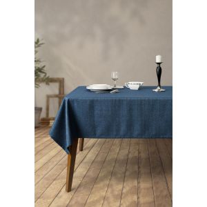 Nappe de table Charry 150x220cm Tissu Bleu foncé