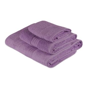 Set de 3 serviettes SIcco 100% Coton Lilas