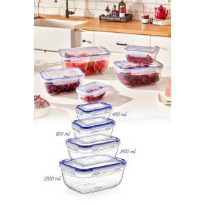 Set de 4 boîtes de conservation Russo (0,42L à 2,3L) Transparent