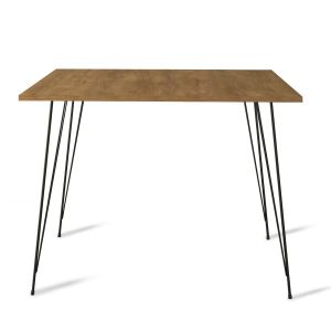 Table à manger carrée Meero L90cm Bois Naturel et Métal Noir