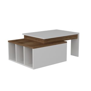 Table basse Kasbiel L90xP60cm Bois et Blanc