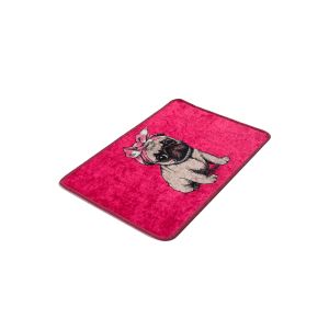 Tapis de salle de bain Pinkydog 40x60cm Motif chiot Rose