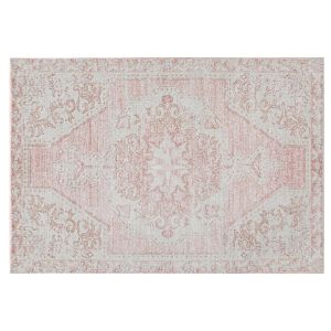 Tapis Jebil 160x230cm Motif Floral Blanc crème et Rose