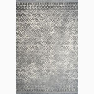 Tapis Ketuss 100x300cm Tissu Motif Géométrique Gris