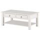 Table basse 2 tiroirs Inas L110cm Pin massif Blanc