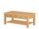 Table basse 2 tiroirs Inas L110cm Pin massif Naturel