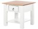 Table de chevet 1 tiroir Inas L50cm Pin massif Naturel et Blanc