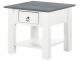 Table de chevet 1 tiroir Inas L50cm Pin massif Gris Graphite et Blanc