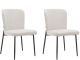 Lot de 2 chaises de salle à manger Rowan Tissu Crème et Métal Noir