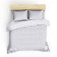 Set housse de couette 240x220cm et 2 taies d'oreiller Lovina uni Satin de Coton Blanc