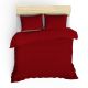 Set housse de couette 240x220cm et 2 taies d'oreiller Noctis Motif Rayures fines Satin de Coton Bordeaux