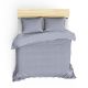 Set housse de couette 240x220cm et 2 taies d'oreiller Lovina uni Satin de Coton Gris