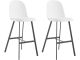 Lot de 2 chaises de bar Asstro Tissu et Plastique Blanc