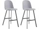 Lot de 2 chaises de bar Asstro Tissu et Plastique Gris