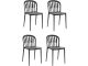 Lot de 4 chaises de salle à manger Linzo Plastique Noir