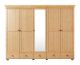 Armoire 5 portes, 5 tiroirs et 1 miroir Roberto L255cm Pin massif Naturel