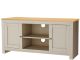 TV Stand with 2 Doors in MDF Oak and Cream