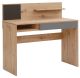 Bureau design 1 tiroir et 1 étagère Magina L110cm Bois naturel et Gris graphite