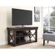 Meuble TV style rustique Woodesk L121cm Bois Wenge et Métal Noir