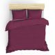 Set housse de couette 240x220cm et 2 taies d'oreiller 60x60cm Lovina uni 100% Coton Violet