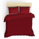 Set housse de couette 240x220cm et 2 taies d'oreiller 60x60cm Lovina uni 100% Coton Bordeaux