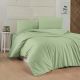 Set housse de couette 240x220cm et 2 taies d'oreiller 60x60cm Lovina uni 100% Coton Vert clair