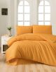 Set housse de couette 240x220cm et 2 taies d'oreiller 60x60cm Lovino uni 100% Coton Jaune moutarde