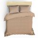 Set housse de couette 240x220cm et 2 taies d'oreiller 60x60cm Lovina uni 100% Coton Beige