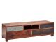 Meuble TV 4 tiroirs sculptés Rimy L147cm Bois massif Marron