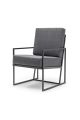 Fauteuil de jardin minimaliste Magry Lin Anthracite et Métal Noir