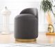 Pouf design Cuvelo D45cm Velours Gris foncé avec base Or