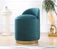 Pouf design Cuvelo D45cm Velours Vert pétrole avec base Or