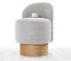 Pouf design Sada Bois clair et Tissu Gris