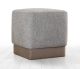 Pouf carré Martano Tissu Gris et Taupe