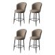 Lot de 4 chaises de bar Floranso Velours Cappuccino et Métal Noir