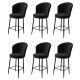 Lot de 6 chaises de bar Floranso Velours et Métal Noir