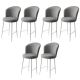 Lot de 6 chaises de bar Valatio Velours Gris et Métal Blanc