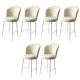 Lot de 6 chaises de bar Valatio Velours Crème et Métal Blanc