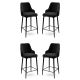 Lot de 4 chaises de bar Nairis Velours et Métal Noir