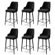 Lot de 6 chaises de bar Nairis Velours et Métal Noir