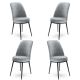 Lot de 4 chaises Olgino Velours Gris et Métal Noir