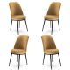 Lot de 4 chaises Olgino Velours Cappuccino et Métal Noir