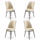 Lot de 4 chaises Olgino Velours Crème et Métal Noir