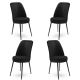 Lot de 4 chaises Olgino Velours et Métal Noir