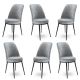 Lot de 6 chaises Olgino Velours Gris et Métal Noir