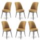 Lot de 6 chaises Olgino Velours Cappuccino et Métal Noir