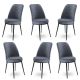 Lot de 6 chaises Olgino Velours Gris foncé et Métal Noir