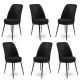 Lot de 6 chaises Olgino Velours et Métal Noir