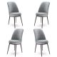 Lot de 4 chaises Olgino Velours Gris et Métal Marron